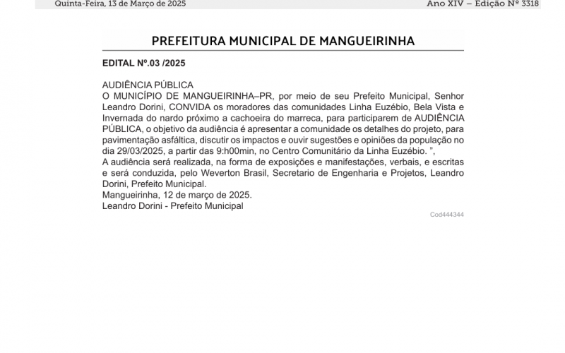  EDITAL Nº.03 /2025